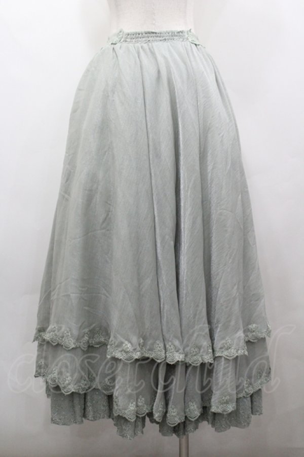 画像3: Hinana Queena（海外ロリータブランド） / 菫の秘め事 ロングスカート L グリーン I-26-04-12-094-LO-SK-TE-ZI (3)