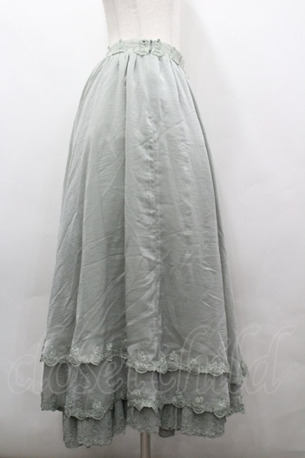 画像4: Hinana Queena（海外ロリータブランド） / 菫の秘め事 ロングスカート L グリーン I-26-04-12-094-LO-SK-TE-ZI (4)