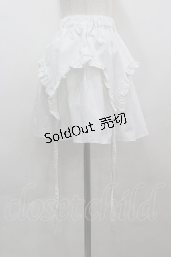 画像2: LITTLE / フリルガーター風スカート  白 I-26-04-12-095-LO-SK-SA-ZI (2)