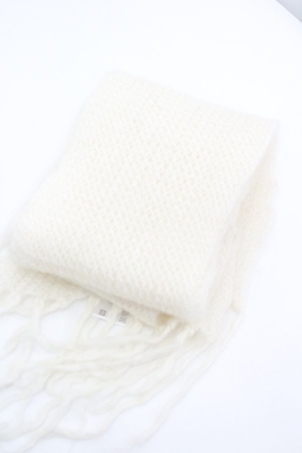 画像1: Katie / FLUFFYマフラー  白 I-26-04-12-100-LO-ZA-SA-ZI (1)