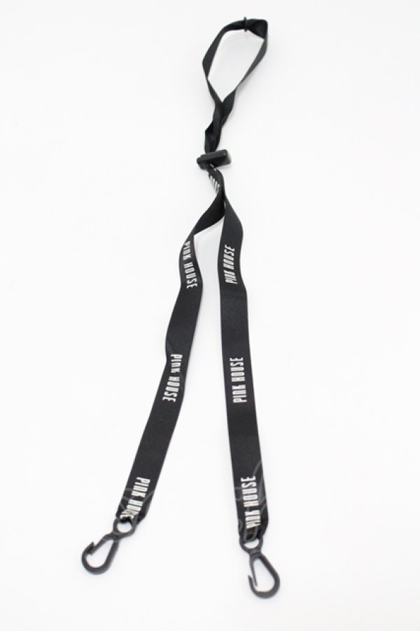 画像1: PINK HOUSE / ロゴネックストラップ  黒 I-26-04-12-101-LO-ZA-TE-ZI (1)