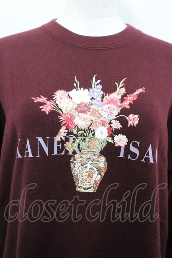 画像2: KANEKO ISAO / フラワー花瓶プリントトレーナー  パープル I-26-04-12-017-EL-TO-SA-ZI (2)