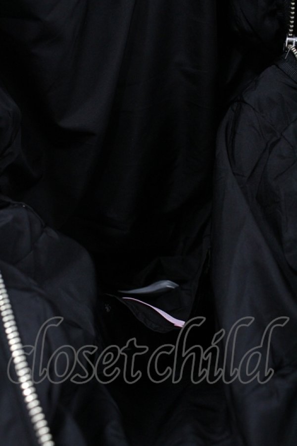 画像3: Honey Cinnamon / ハンドルリボンフロッキーハートバッグ  黒 I-26-04-12-109-LO-BG-TE-ZI (3)