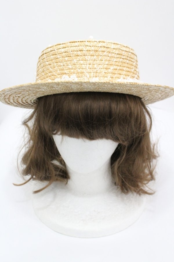 画像1: Angelic Pretty / お花レースストローHat   I-26-04-12-117-AP-AC-TE-ZI (1)