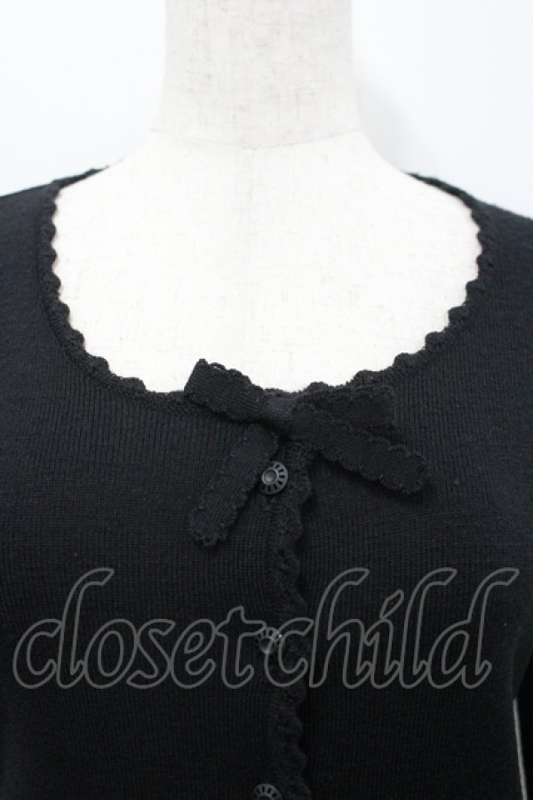 画像2: KANEKO ISAO / リボンニットカーディガン  黒 I-26-04-12-020-EL-TO-TE-ZI (2)