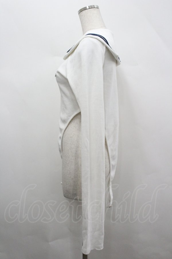 画像2: lilLilly / セーラーレオタードトップス  白Ｘ黒 I-26-04-12-026-LO-TO-SA-ZI (2)