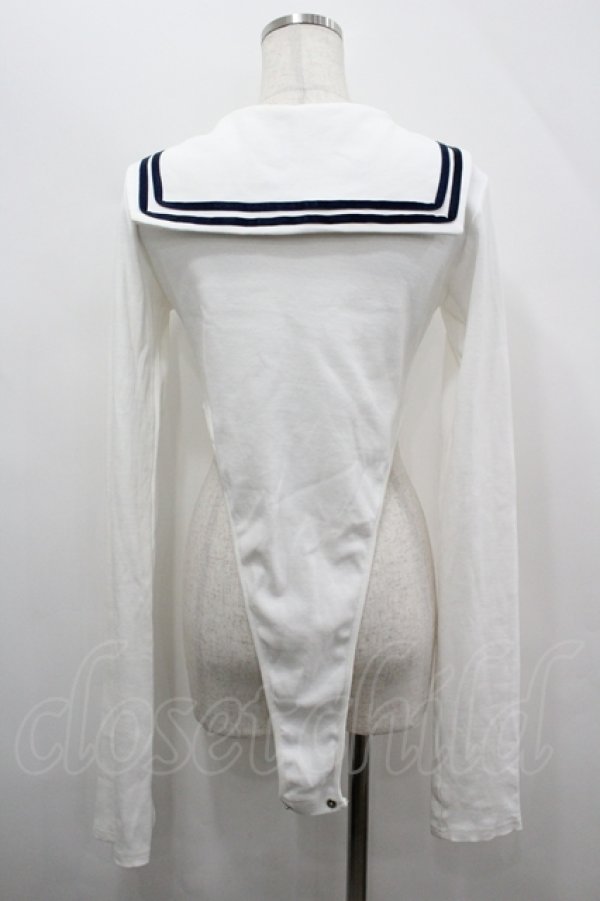 画像3: lilLilly / セーラーレオタードトップス  白Ｘ黒 I-26-04-12-026-LO-TO-SA-ZI (3)