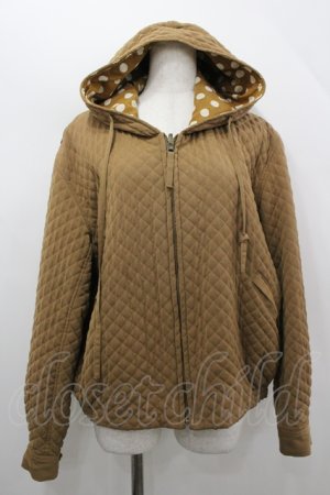画像: INGEBORG / 内側ドットキルティングフードブルゾン  ブラウン I-26-04-12-028-LO-JA-SA-ZI