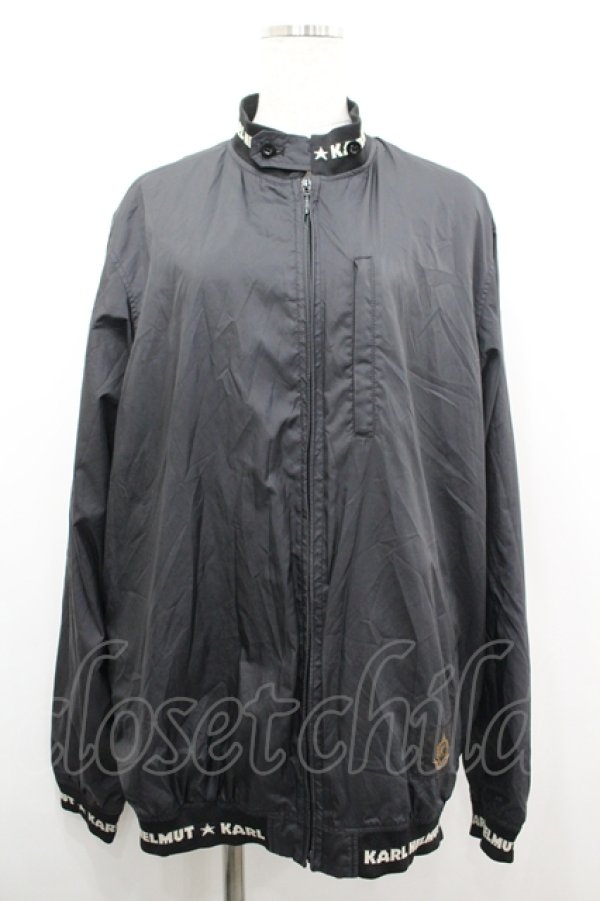 画像1: Karl Helmut / GOLFタグロゴサテンブルゾン L 黒Ｘ白 I-26-04-12-029-EL-JA-SA-ZI (1)
