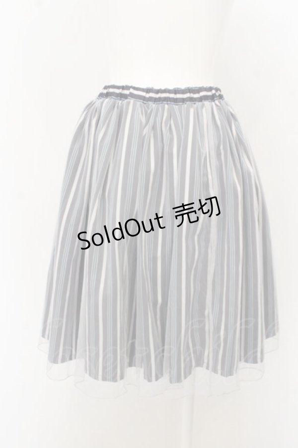 画像3: 【SALE】axes femme / サテンストライプチュールレイヤードスカート O-23-09-19-045-AX-SK-IG-ZT319 (3)