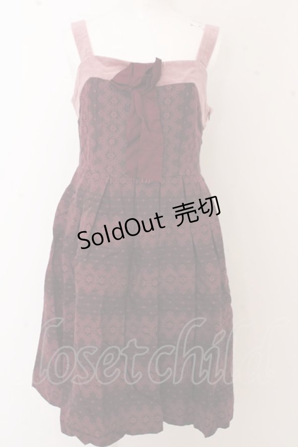 画像1: 【SALE】Jane Marple / お花刺繍別珍切り替えジャンパースカート O-23-09-29-249-JM-OP-OA-ZT327 (1)