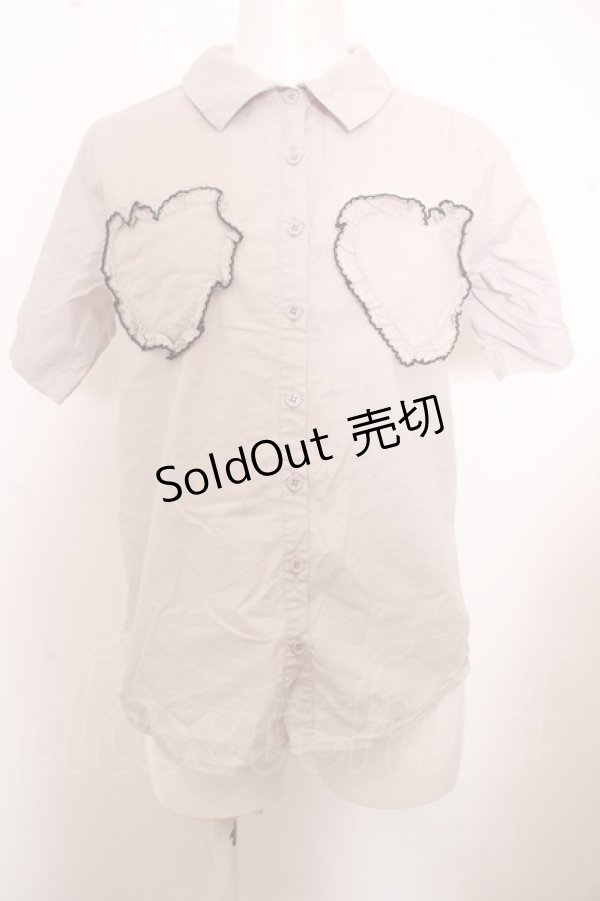 画像1: 【SALE】merry jenny / ハートメロウポケットシャツ O-23-09-30-1148-LO-BL-YM-ZT166 (1)