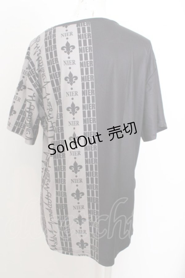 画像2: NieR Clothing / アイコンptバイカラー半袖カットソー O-23-10-11-040-PU-TO-OA-ZT185 (2)