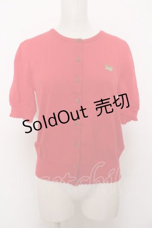 画像: Jane Marple / Tiara EMB puff sleeve カーディガン M アカ O-23-10-14-025-JM-TO-IG-ZT111