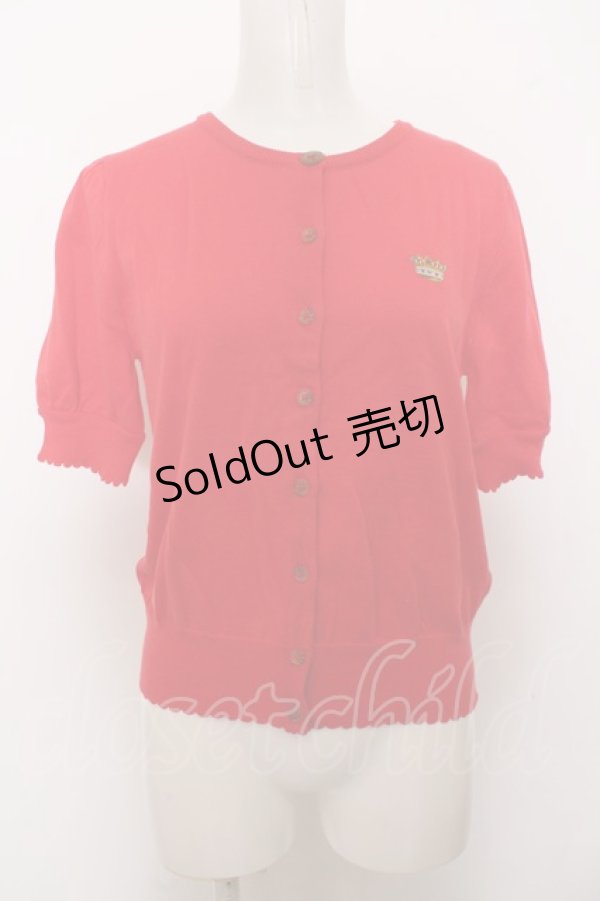 画像1: Jane Marple / Tiara EMB puff sleeve カーディガン M アカ O-23-10-14-025-JM-TO-IG-ZT111 (1)