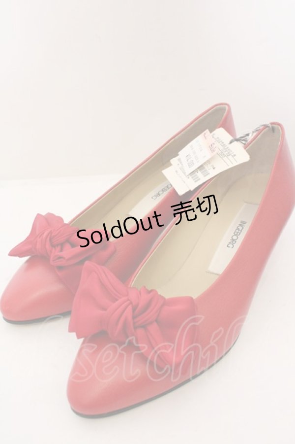 画像1: 【SALE】INGEBORG / サテンリボンパンプス M アカ O-23-10-20-121-LO-SH-IG-ZT286 (1)