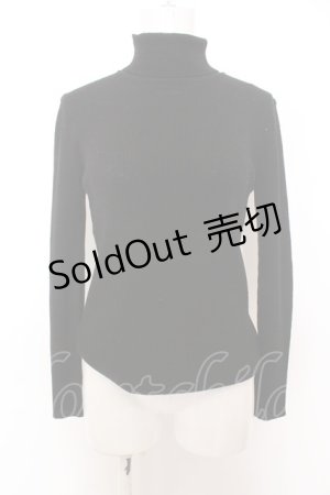 画像: INGEBORG / ロゴ刺繍タートルニット M クロ O-23-10-20-015-LO-TO-IG-ZT328