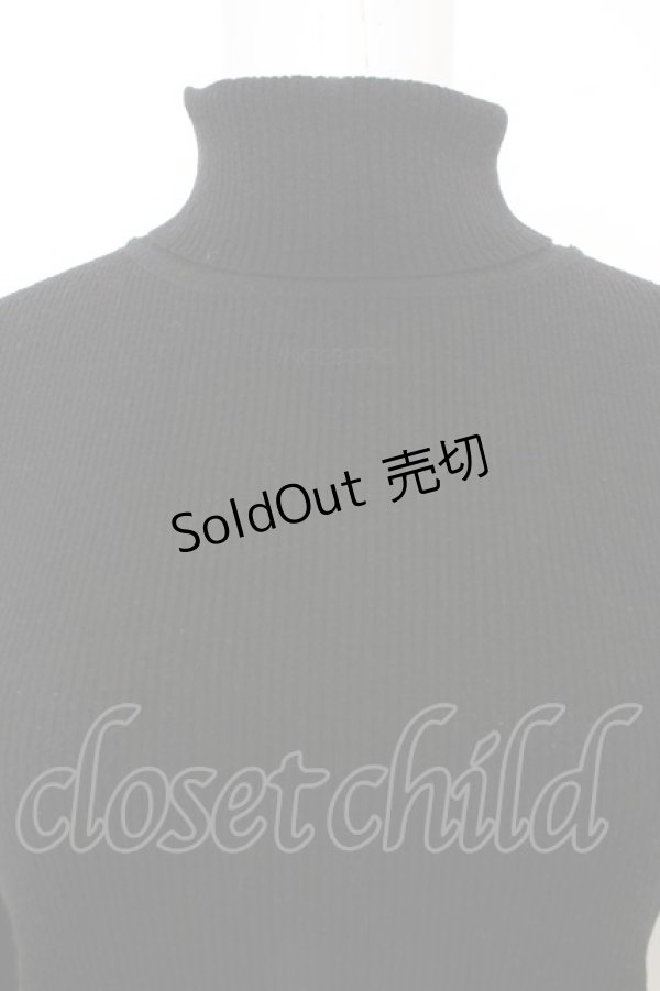 画像2: INGEBORG / ロゴ刺繍タートルニット M クロ O-23-10-20-015-LO-TO-IG-ZT328 (2)