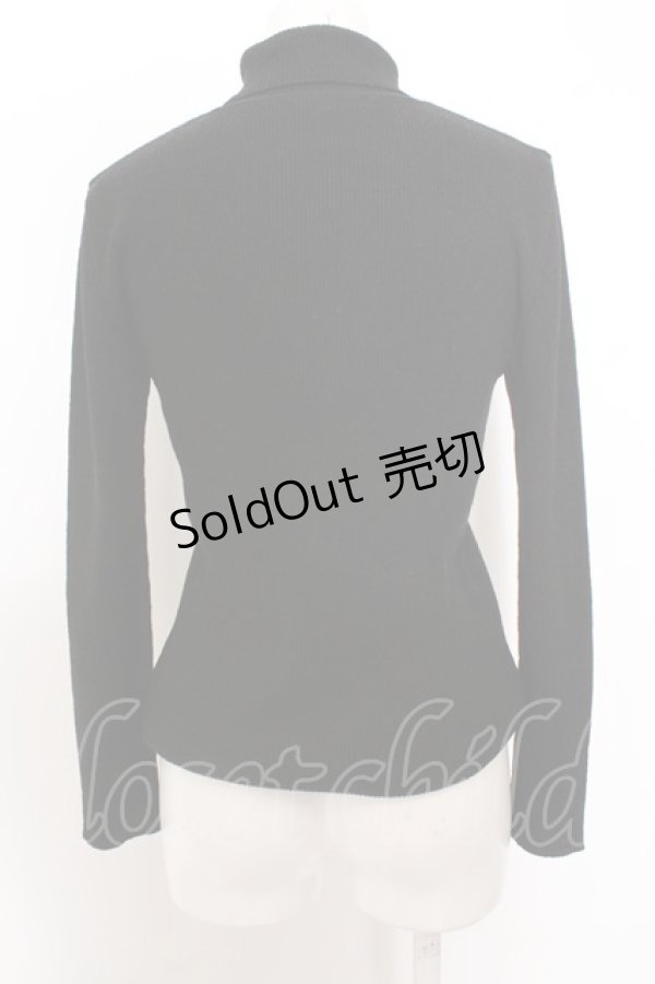 画像3: INGEBORG / ロゴ刺繍タートルニット M クロ O-23-10-20-015-LO-TO-IG-ZT328 (3)