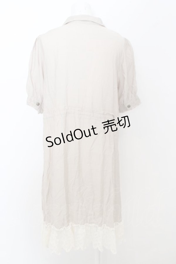 画像3: 【SALE】axes femme / 刺繍イレヘムシャツチュニック M グレージュ O-23-10-21-004-AX-OP-YM-ZT148 (3)