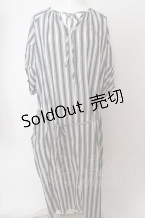 画像: 【SALE】axes femme / ストライプ柄ラグラン袖ワンピース  ネイビー×シロ O-23-10-26-087-AX-OP-IG-ZT111