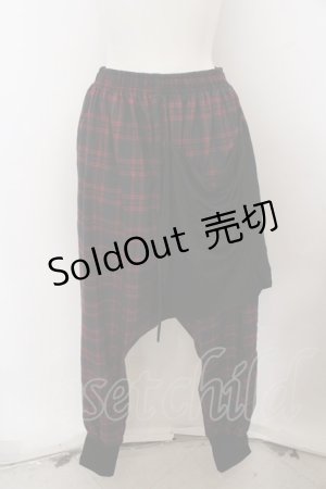画像: NieR Clothing / 3POCKET変型SARROUEL PANTS 【WINE RED】  レッド×ブラック O-23-10-28-126-PU-PA-IG-ZS