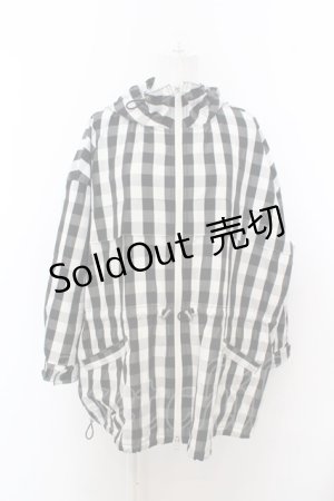 画像: 【SALE】Jane Marple Dans Le Saｌon / Memorial Checkフーデッドジャケット M シロ×クロ O-23-10-31-1011-JM-JA-IG-ZT469