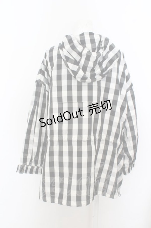 画像2: 【SALE】Jane Marple Dans Le Saｌon / Memorial Checkフーデッドジャケット M シロ×クロ O-23-10-31-1011-JM-JA-IG-ZT469 (2)