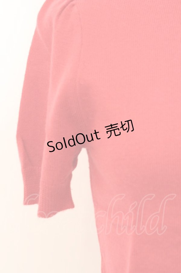 画像2: Jane Marple Dans Le Saｌon / レーススタンドネックニットトップス M アカ O-23-10-31-019-JM-TO-YM-ZT348 (2)