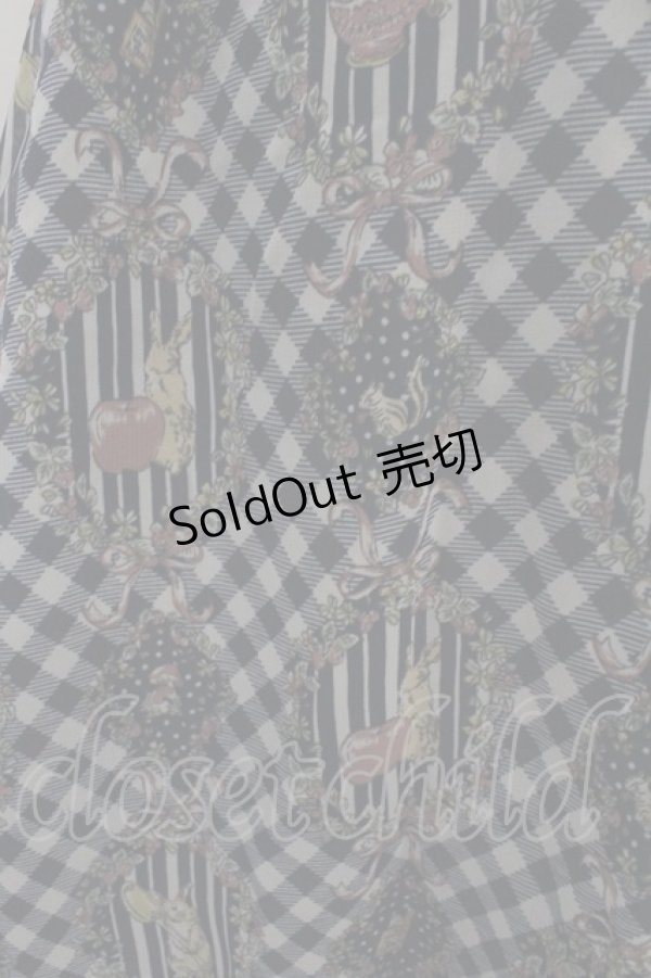 画像2: 【SALE】axes femme POETIQUE / フラワーフレームギンガムスカート  ネイビー O-23-11-05-015-AX-SK-IG-ZT320 (2)