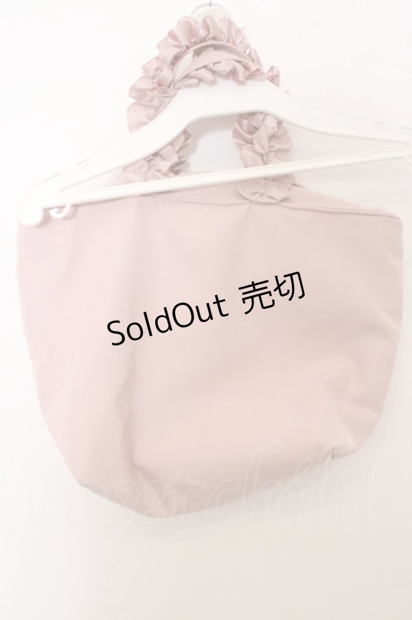 Maison de FLEUR / 撥水加工リボンフリルトートバッグ ピンク O