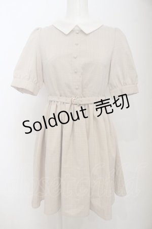 画像: 【SALE】evelyn / グレンチェック半袖ワンピース  ベージュ O-23-11-06-039-LO-OP-IG-ZT261