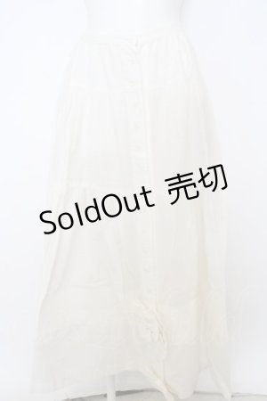画像: 【SALE】PINK HOUSE / タックロングスカート  シロ O-23-11-29-006-LO-SK-IG-ZT329