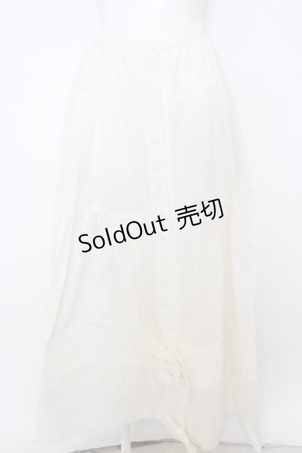 画像1: 【SALE】PINK HOUSE / タックロングスカート  シロ O-23-11-29-006-LO-SK-IG-ZT329 (1)