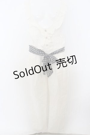 画像: axes femme POETIQUE / ストライプオールインワン  オフシロ O-23-11-29-102-AX-OP-IG-ZT303