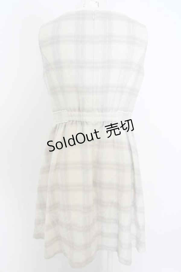 画像3: LODISPOTTO / スカラップチェックチェックシャギージャンパースカート  アイボリー O-23-11-29-016-LO-OP-IG-ZT342 (3)