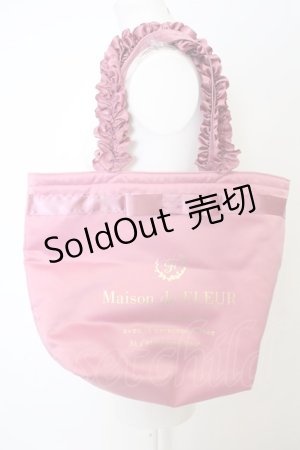 画像: 【SALE】Maison de FLEUR / ブランドロゴフリルハンドトートバッグ  ピンク O-23-11-29-158-LO-BG-IG-ZT346
