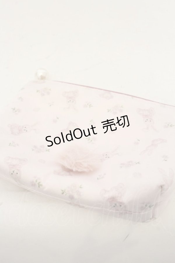 画像2: Maison de FLEUR / イースイターラビットチィッシュケース  ピンク O-23-11-30-1152-LO-ZA-IG-ZT308 (2)