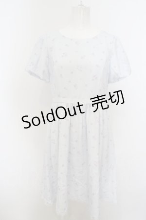 画像: 【SALE】LODISPOTTO / プチフラワーパフワンピース  サックス×ラベンダー O-23-12-06-059-LO-OP-IG-ZT344