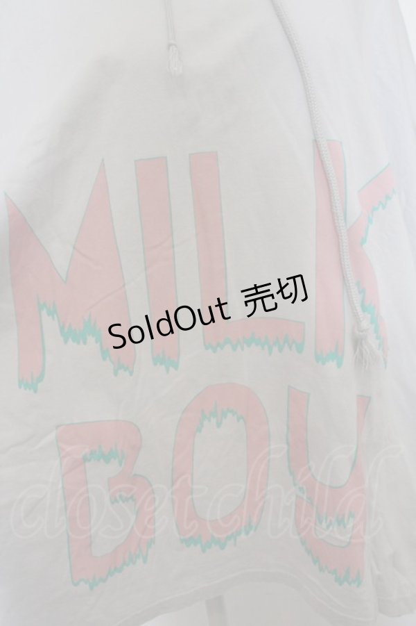 画像2: 【SALE】MILKBOY / スクエアカットフーディ  ライトグレー O-23-12-21-096-MB-TO-IG-ZT354 (2)