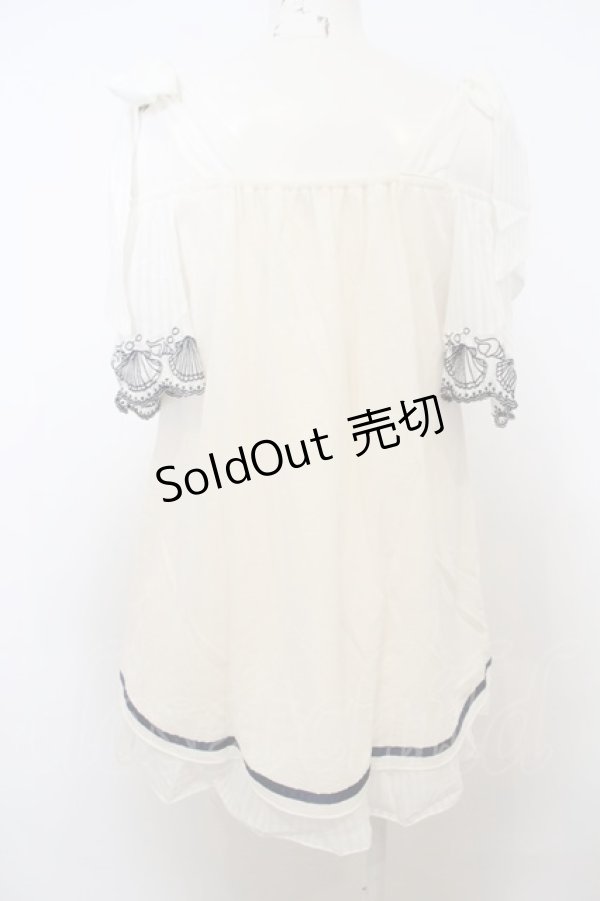 画像3: 【SALE】axes femme / シェル刺繍オフショルトップス M キナリ O-23-12-22-089-AX-TO-OW-ZT354 (3)