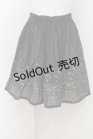 画像: Jane Marple / 金糸刺繍スカート M ネイビー O-23-12-28-050-JM-SK-IG-ZT370