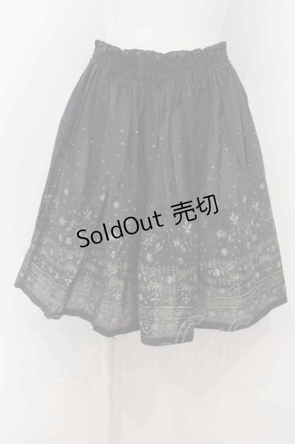 画像1: Jane Marple / 金糸刺繍スカート M ネイビー O-23-12-28-050-JM-SK-IG-ZT370 (1)