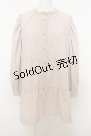 画像: 【SALE】axes femme /スウェード風フラワー切り替えワンピース  ピンク?ネイビー O-23-12-28-124-AX-OP-IG-ZT368