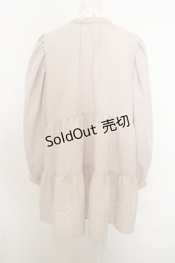 画像2: 【SALE】axes femme /スウェード風フラワー切り替えワンピース  ピンク?ネイビー O-23-12-28-124-AX-OP-IG-ZT368 (2)