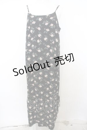 画像: 【SALE】axes femme / ローズptキャミワンピース  クロ O-23-12-28-144-AX-OP-IG-ZT371