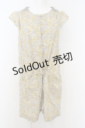 画像: Jane Marple /小花柄オールインワン - イエロー O-23-12-29-009-JM-OP-IG-ZT378
