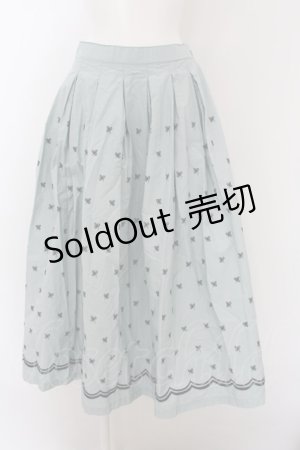 画像: 【SALE】Jane Marple Dans Le Saｌon /Clover embroidery キャトルタックスカート M サックス O-23-12-29-015-JM-SK-IG-ZT378
