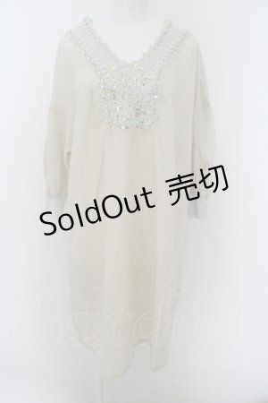 画像: 【SALE】Jane Marple Dans Le Saｌon /スパンコールネット編みワンピース M ネイビー O-23-12-29-003-JM-OP-IG-ZT377