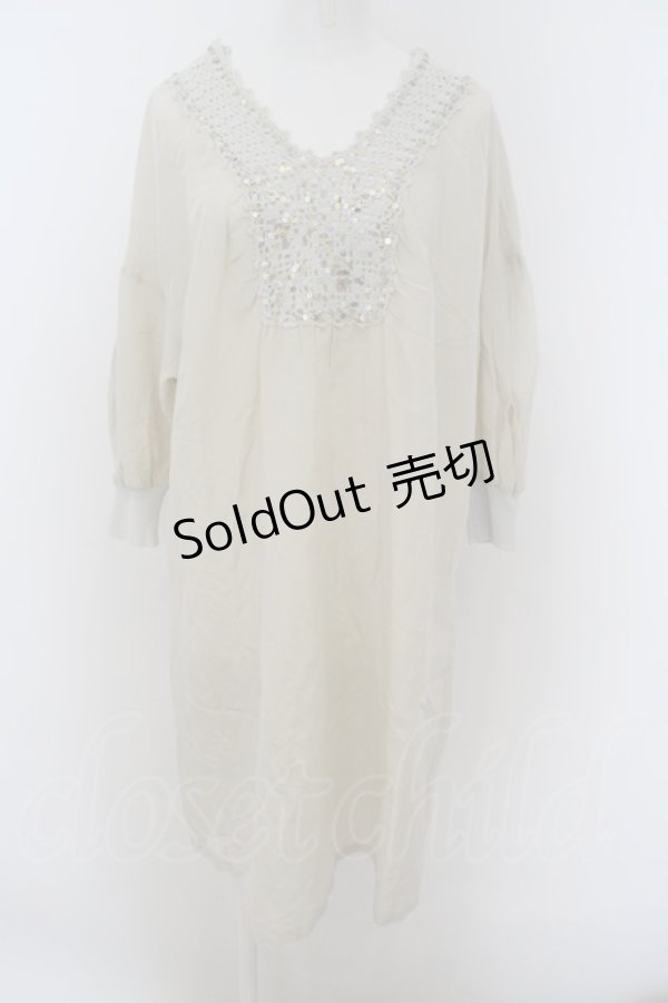 画像1: 【SALE】Jane Marple Dans Le Saｌon /スパンコールネット編みワンピース M ネイビー O-23-12-29-003-JM-OP-IG-ZT377 (1)